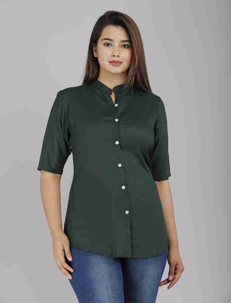 Women Dyed Formal Green Shirt Price in India - Buy Women Dyed Formal Green  Shirt online at Shopsy.in