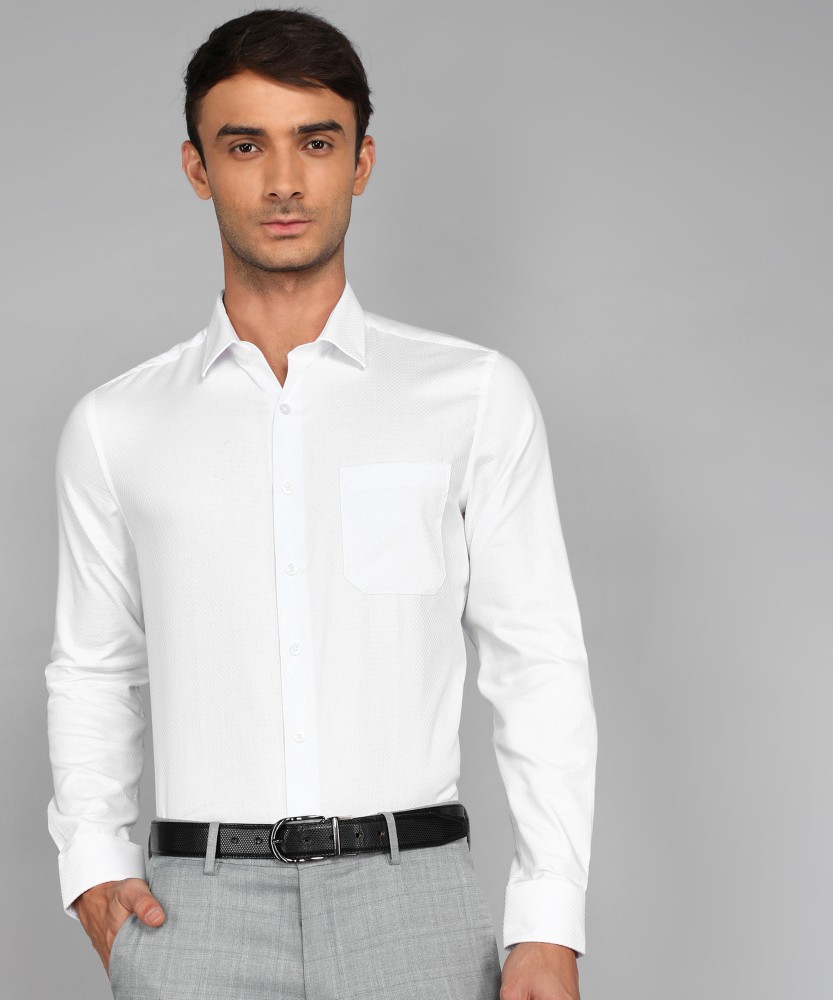 LOUIS PHILIPPE Men Self Design Formal White Shirt - Buy LOUIS