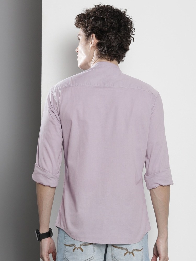 The Indian Garage Co. Men Solid Casual Purple Shirt