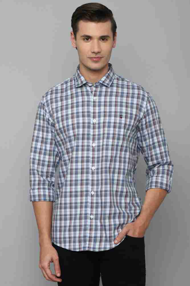 LOUIS PHILIPPE Men Checkered Casual Dark Blue Shirt - Buy LOUIS PHILIPPE  Men Checkered Casual Dark Blue Shirt Online at Best Prices in India