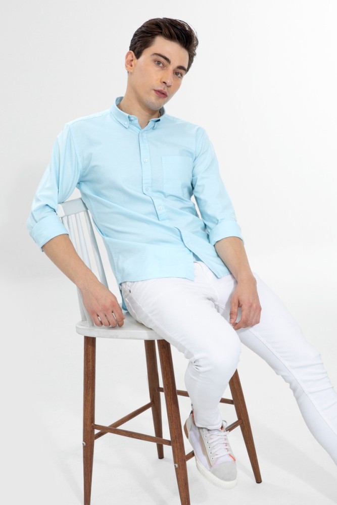 White Pants with Blue Shirt Spring Outfits For Men 101 ideas  outfits   Lookastic