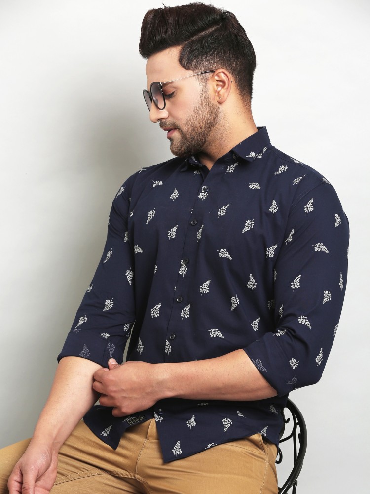 Lakshya Men Printed Casual Blue Shirt - Buy Lakshya Men Printed