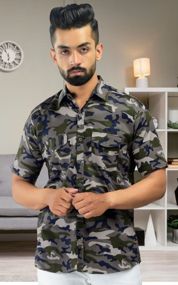 lee cross military camouflage casual green shirt