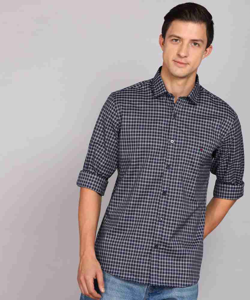 Louis Philippe Sport Men Checkered Casual White Shirt