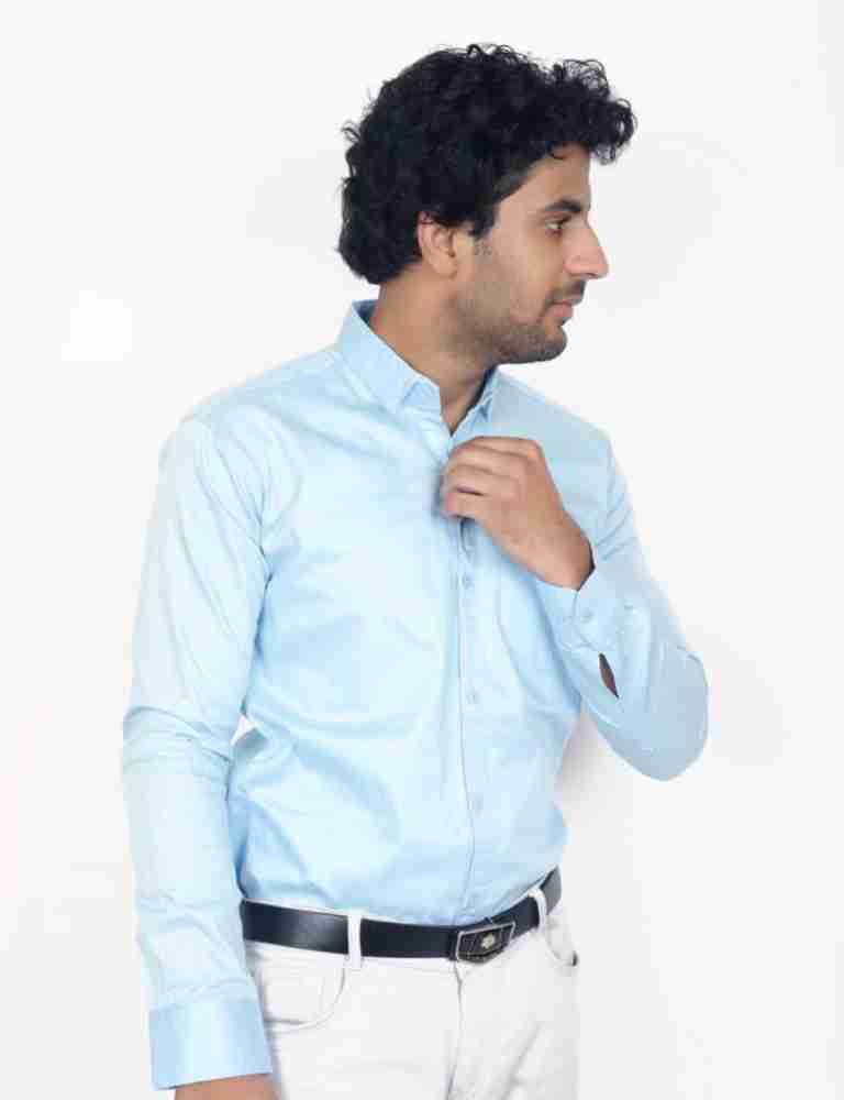 Buy The Friends Clothing Sky Blue Formal Shirt for Men (Large) at