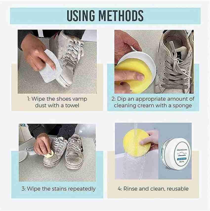 White Shoe Cleaning Cream, Practical Shoe Cleaning Kit - Shoe