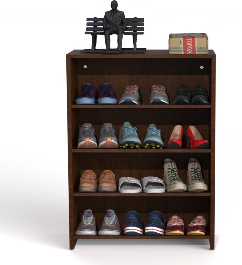 Buy Florine Engineered Wood 4 Tier Shoe Rack (Walnut)Online- At Home by  Nilkamal