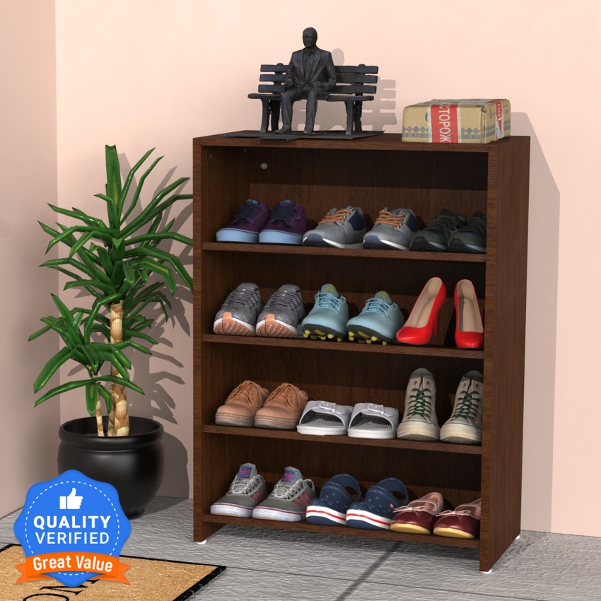 Buy Florine Engineered Wood 4 Tier Shoe Rack (Walnut)Online- At Home by  Nilkamal