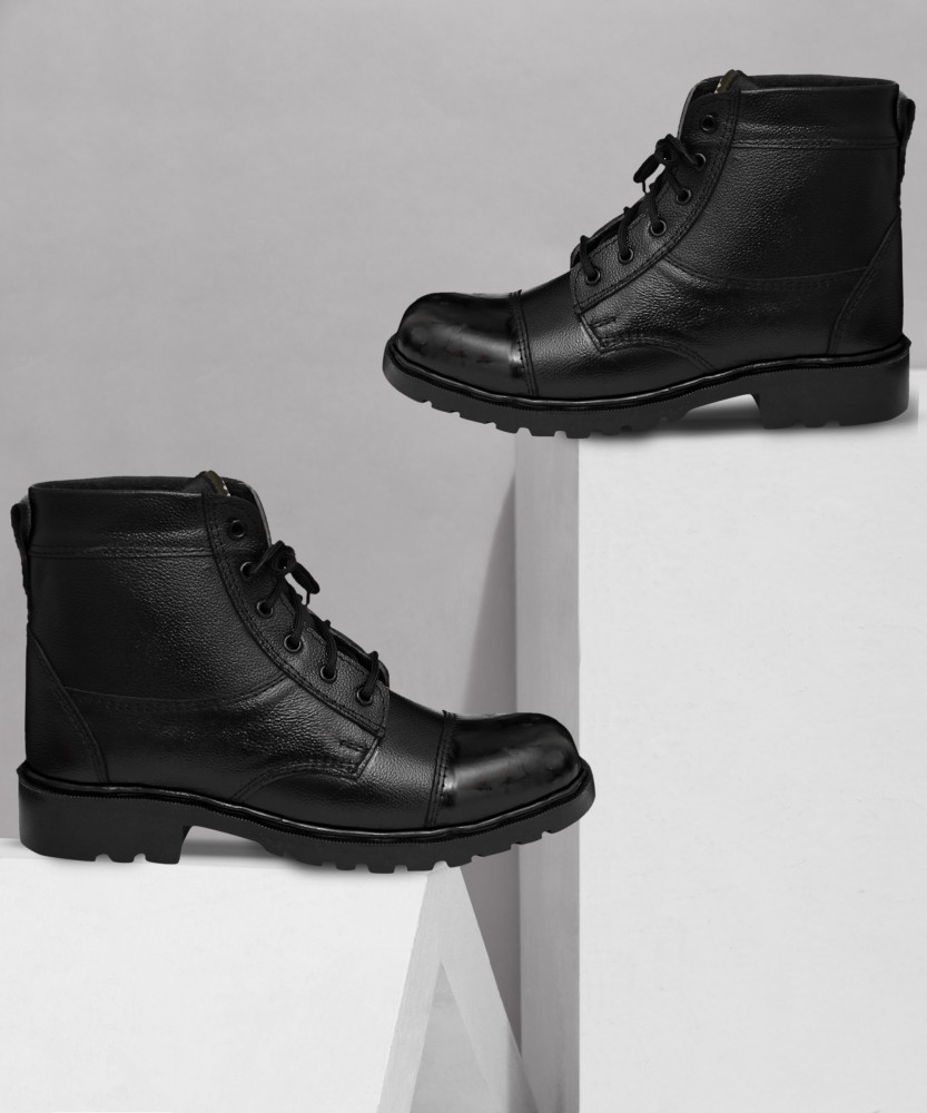 Men's Lug Sole Major Zip-Up Boot In Black Leather Thursday, 50% OFF
