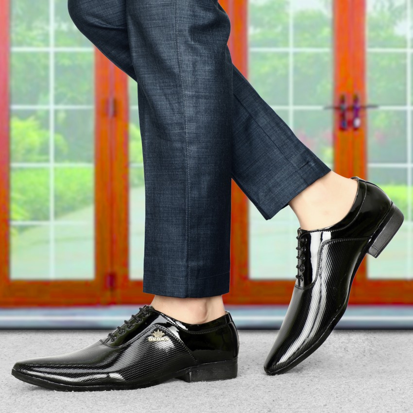 King walker Patent Formal Shoes Lace Up For Men