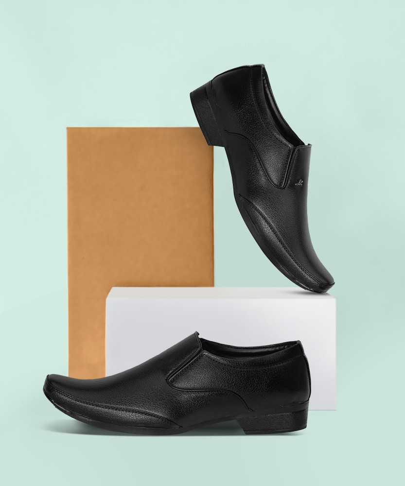 Buy Kraasa Black Slip On Formal Shoes for Men Online at Best