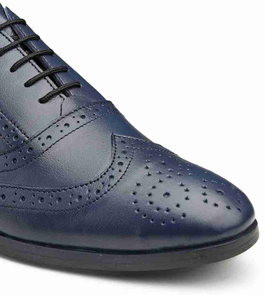 LOUIS STITCH Men's Federal Blue Oxford Shoes Handmade Formal Italian  Leather Lace Up Shoes for Men (EUOXBU)