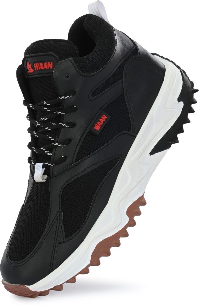 Buy Waan Walking Shoes For Men (Black, White) Online at Best