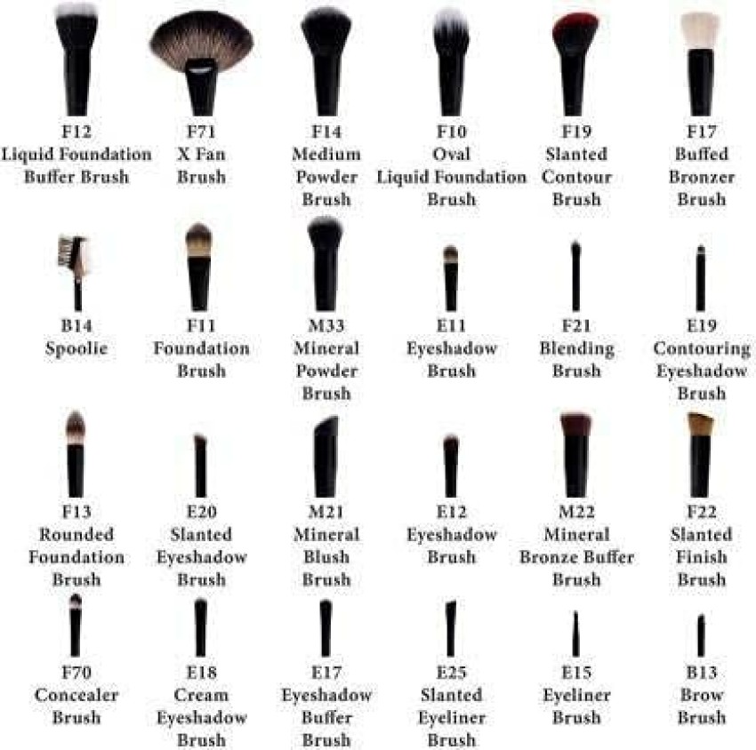 makeup brushes set names