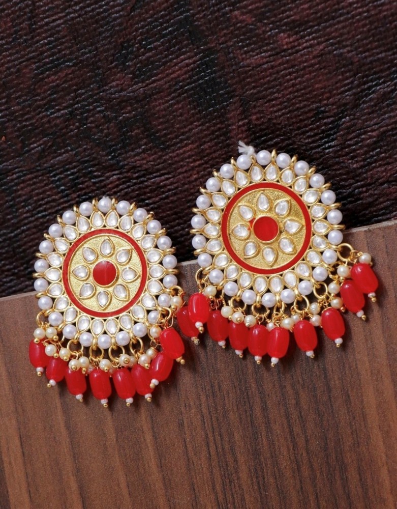 A beautiful red korean earrings