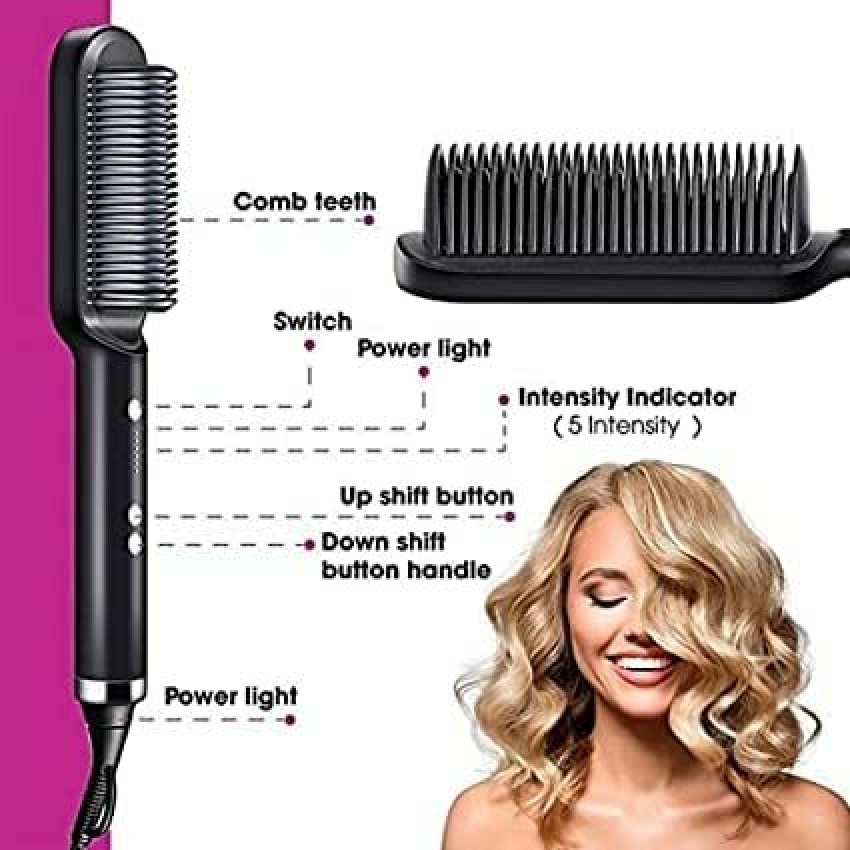 Hair Straightener Comb Less Damage  Easiertouse Hot Tool Than Flat  Irons Fast Heating Electric Straightening Brush For Thick Hair  Fruugo IN