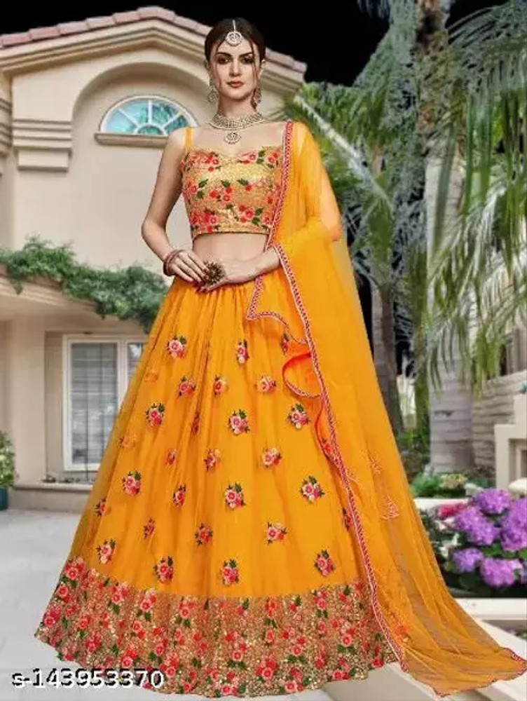 Share 84+ crop top lehenga yellow colour POPPY