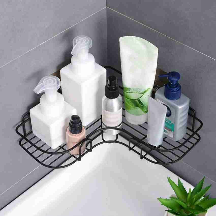 1pc Multi-functional Wall Mounted Bathroom Storage Shelf, Shower Organizer  Rack, No Drilling Bathroom Tray, Makeup Shelf, Suitable For Bathroom Items  Storage