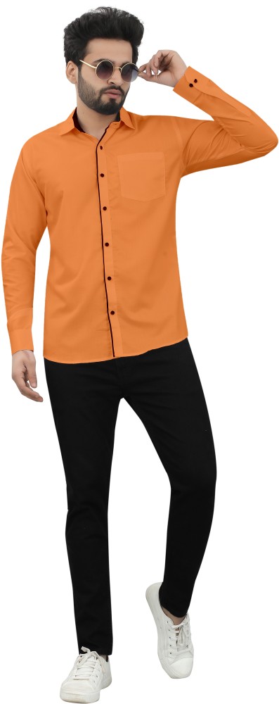 Orient Stitched 2 Piece Plain Jacquard Shirt And Jacquard Pant -  Nw-Ms-Pl-23-016 Orange