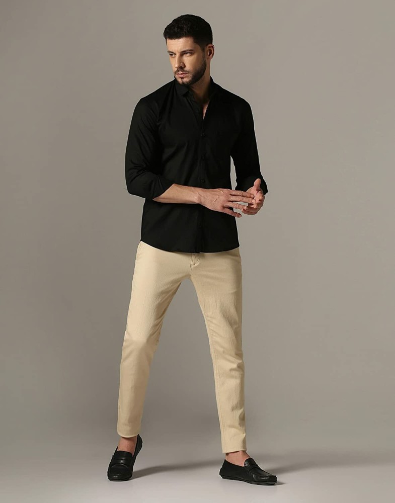 Buy Men Black Slim Fit Casual Shirts Online  712146  Peter England