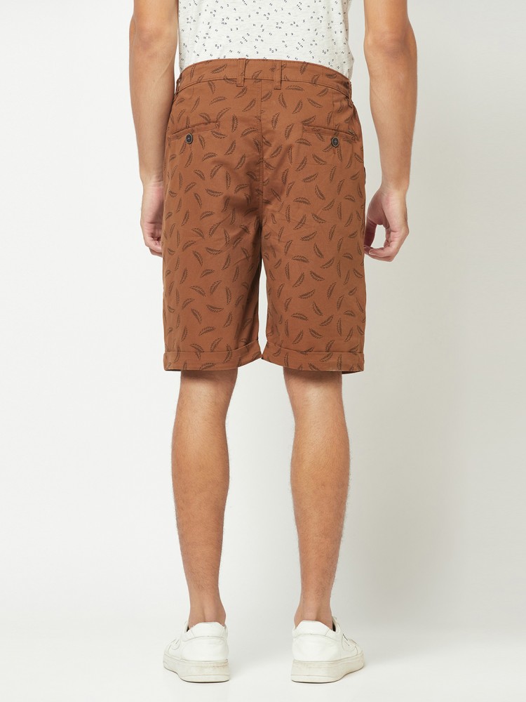 Crimsoune Club Men Brown Printed Shorts