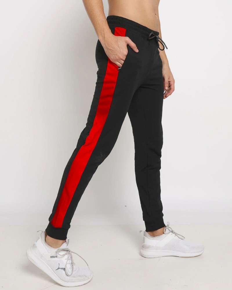 FastColors Solid Men Black Red White Track Pants  Buy FastColors Solid Men  Black Red White Track Pants Online at Best Prices in India  Flipkartcom