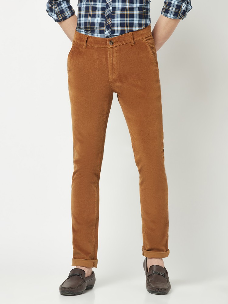 CRIMSOUNE CLUB Regular Fit Men Khaki Trousers - Buy CRIMSOUNE CLUB Regular  Fit Men Khaki Trousers Online at Best Prices in India 