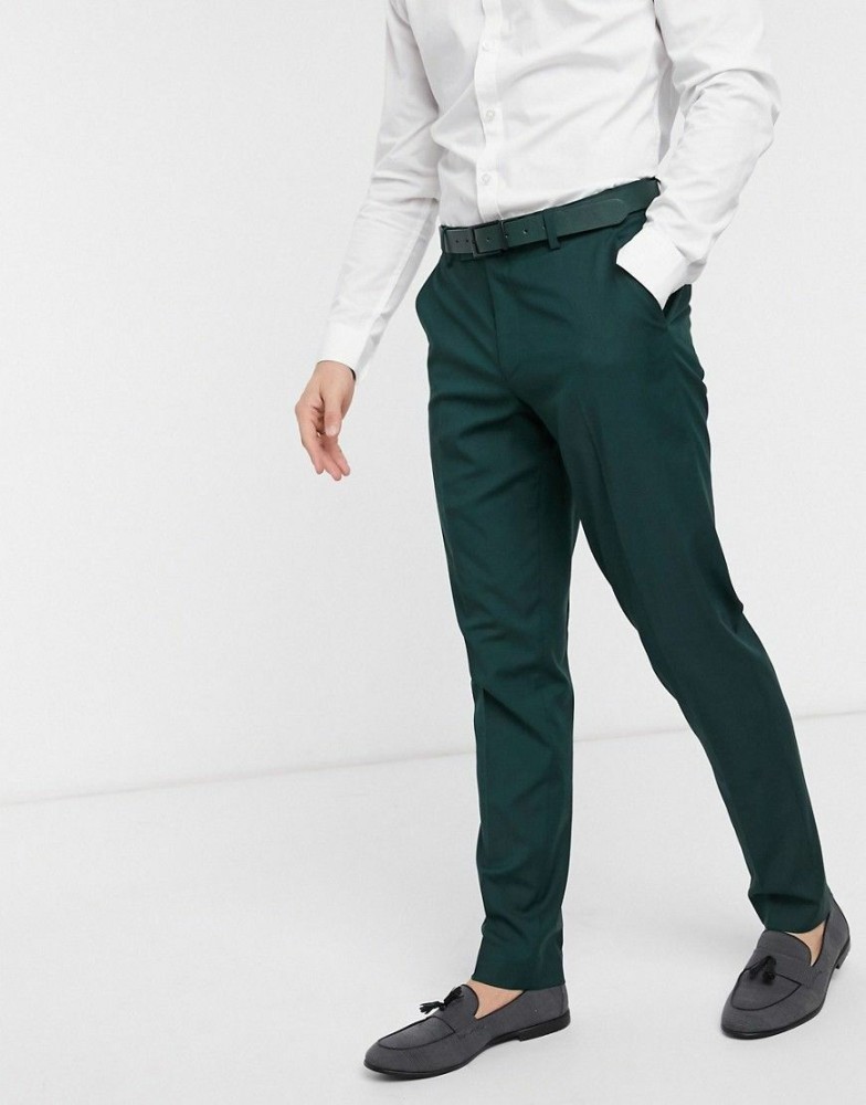 Buy Men Green Solid Low Skinny Fit Casual Trousers Online  753404  Peter  England
