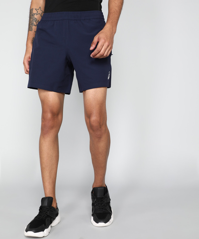 Asics Solid Men Blue Sports Shorts Buy Asics Solid Men Blue