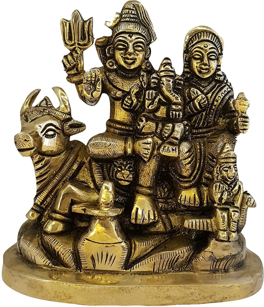 GODHEAD Brass Shiva Parvati Ganesh - Shiv Parivar Bholenath ...