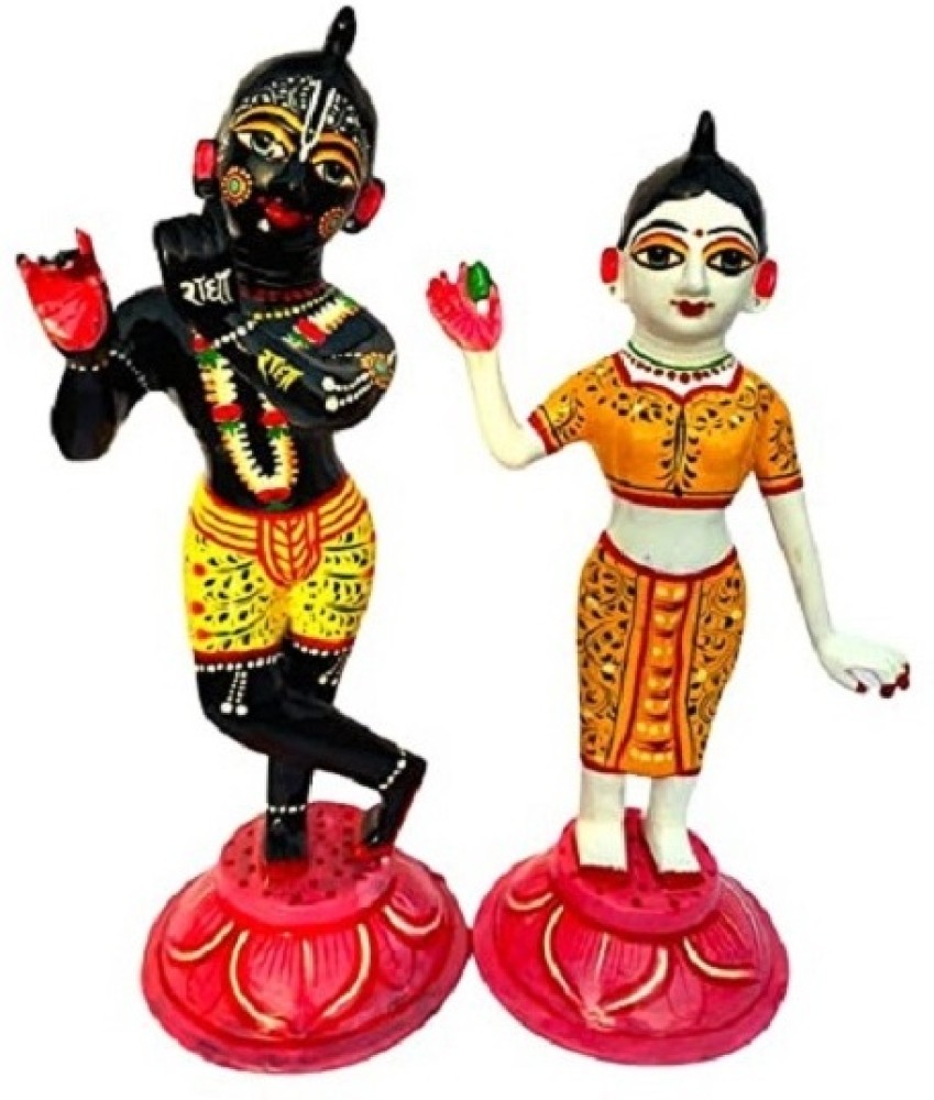 RADHA KRISHNA MART Ashtadhatu Radha Krishna Idol/Iskcon (Black ...
