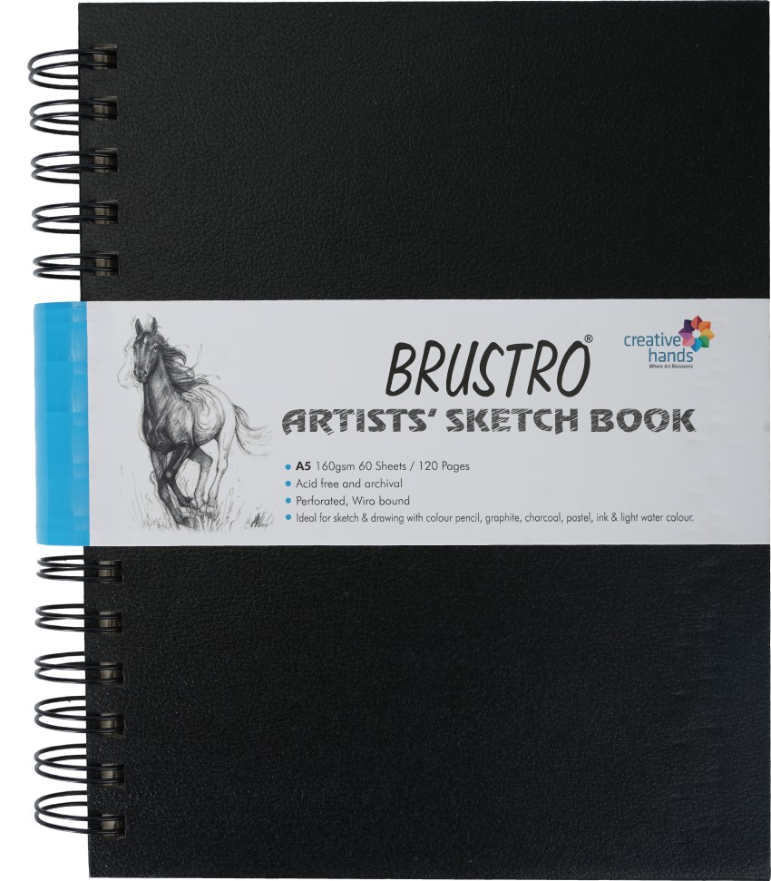BRuSTRO Bound Artists Sketch Book A5 Size 120 Pages 160 GSM Sketch Pad  Price in India  Buy BRuSTRO Bound Artists Sketch Book A5 Size 120 Pages  160 GSM Sketch Pad online at Flipkartcom