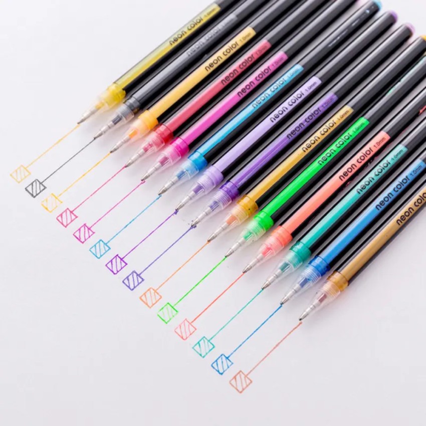 AMB 48 pc Gel Pen Set for Coloring Books, Drawing, Markers  with 1.0mm Tip Stainless Steel Nib Sketch Pen 