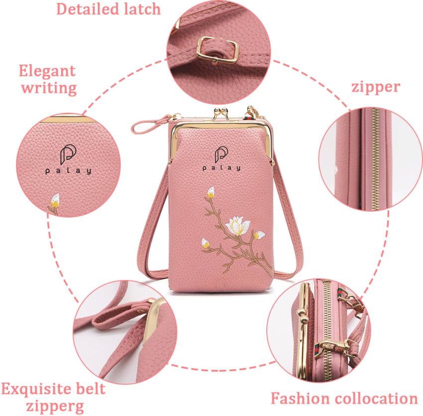 PALAY Pink Shoulder Bag Small Crossbody Phone Bag for Women Stylish PU  Leather Mobile Cell Phone Holder Pocket Purse Wallet Sling Bags for Women  Ladies Girls Mini Shoulder Bags pink - Price