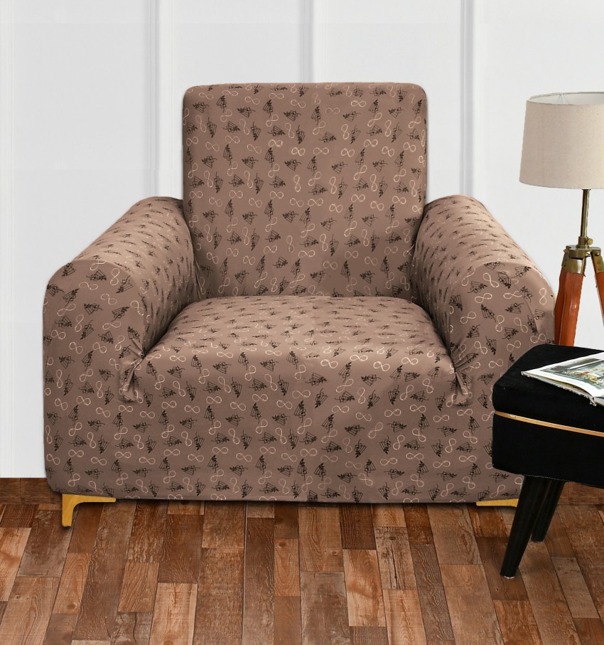 Homesajja Homesajja Printed Spandex Elastic Sofa cover For 3 Seater A Big  Elasticity, Protective, Flexible Stretch & Polyester Slipcover, Dimensions: 185 cm-230 cm (Width), color -: BROWN -1Pcs