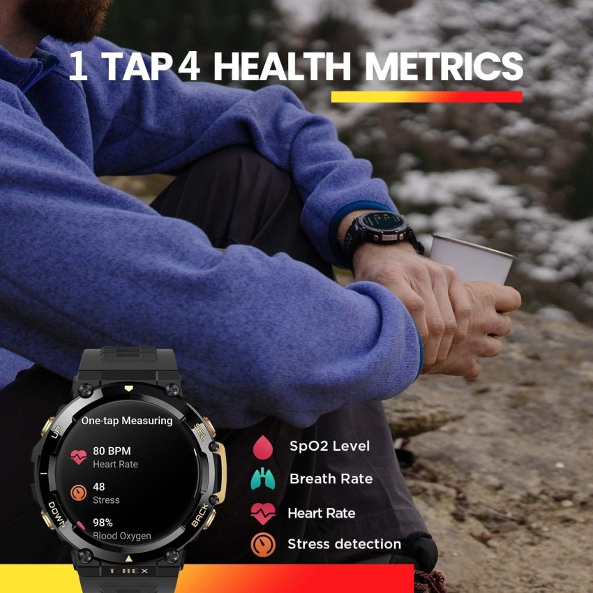 Smartwatch AMAZFIT T-REX 2 Preto, relógio inteligente militar – Amazing  Fitness