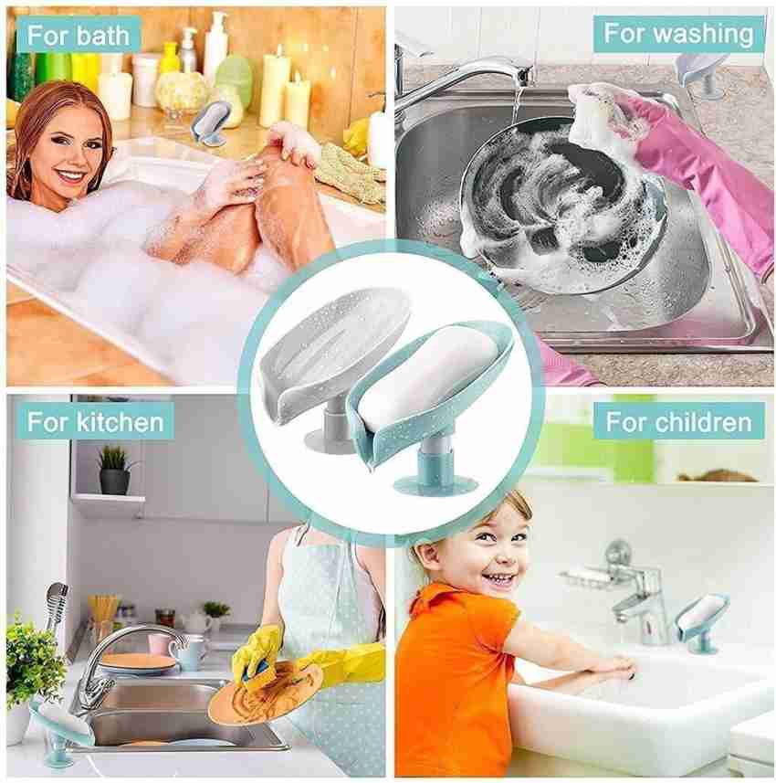 2pcs Soap Dish, Self Draining Soap Tray, Non-punch Easy Cleaning Soap  Holder, Vertical Suction Cup Soap Dish, Suitable For Shower, Bathroom,  Kitchen Sink