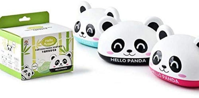 Plastic Cute Panda Soap Holder Double Layer Dish Box with Cover at Rs  65/piece in Surat