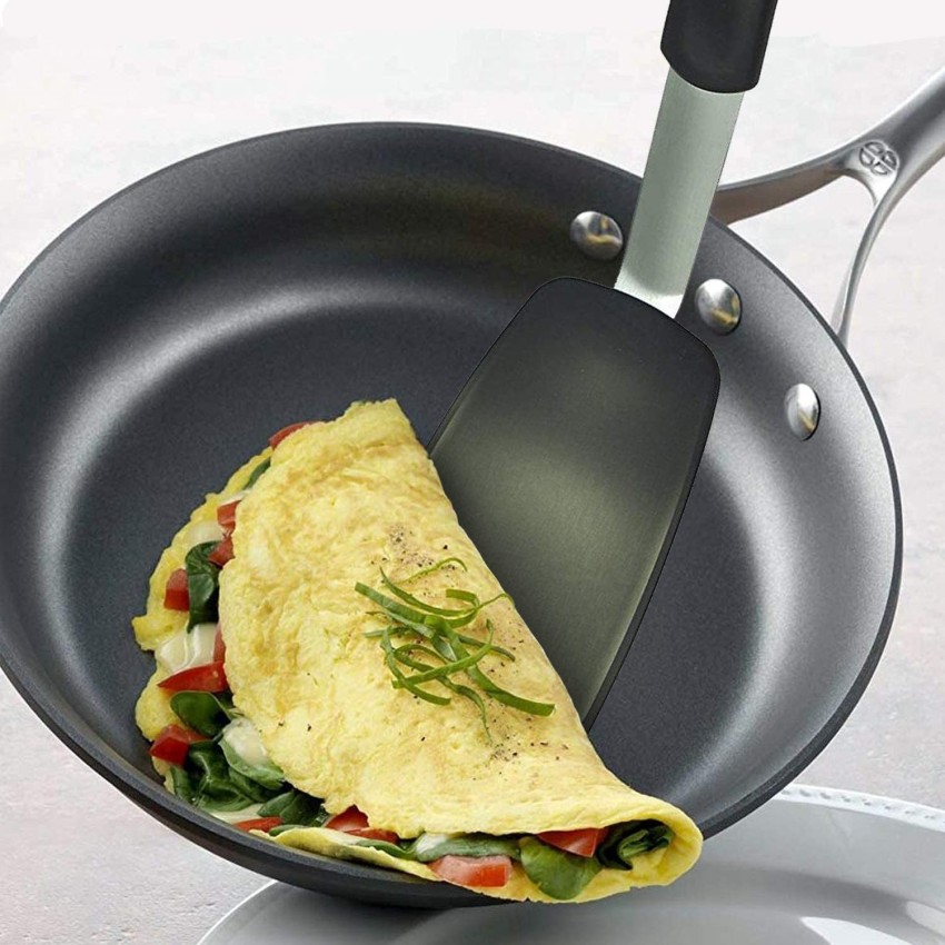 Pancake Spatula Silicone Turner For Nonstick Cookware. Flexible Extra Wide  Spatula For Pancake, Egg And Omelette.