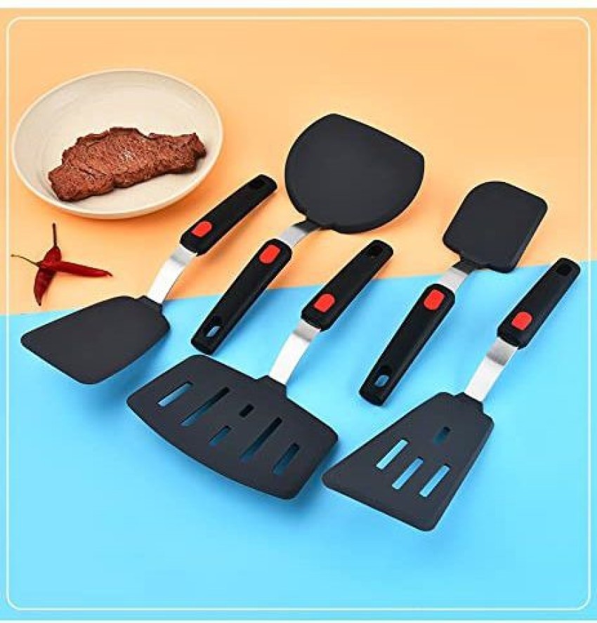 Silicone Spatula Heat Resistant Rubber Flipping Turner for Kitchen Cooking | Harfington, Green