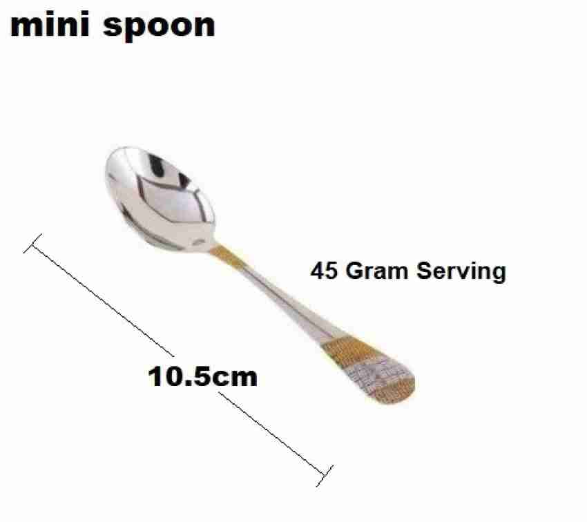 Parage 12 Pieces Stainless Steel Small Spoons for Container/ Spice Jars, Masala Spoons, Small Spoon for Spices, Spoon Set, 12 Mini, Length 9 cm