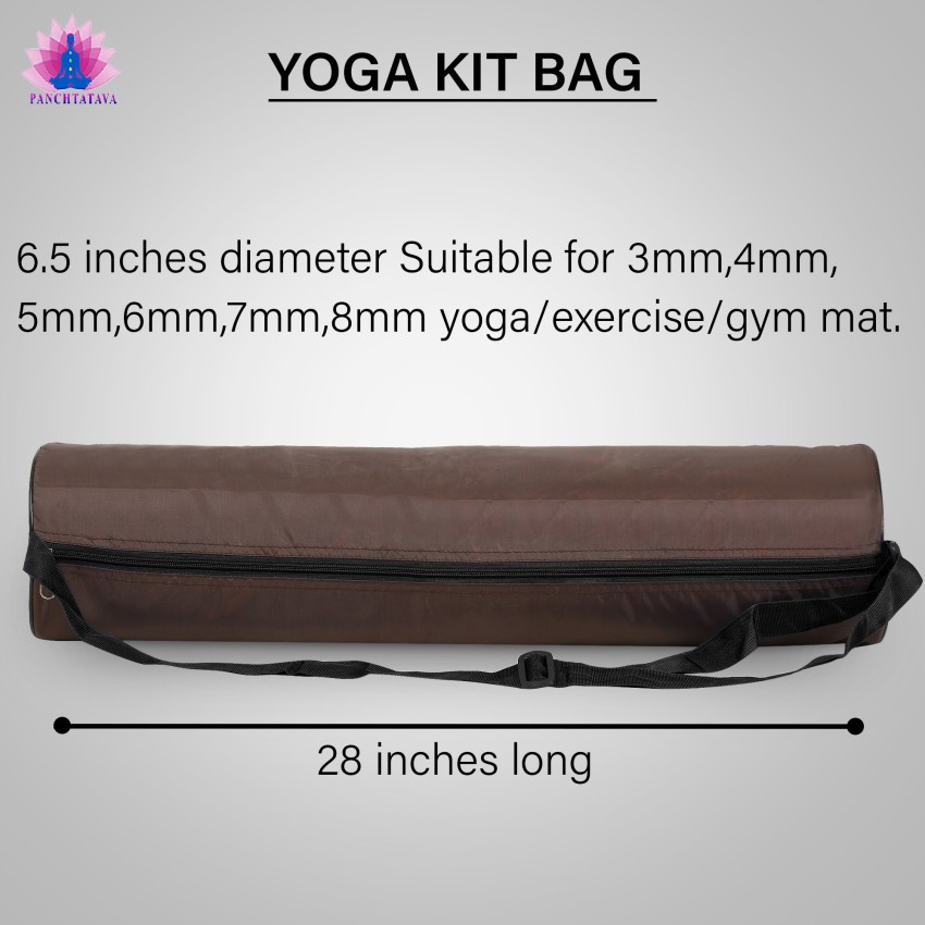 Panchtatava Black-Pink Dori Lock Fabric Exercise Mat Carry Bag
