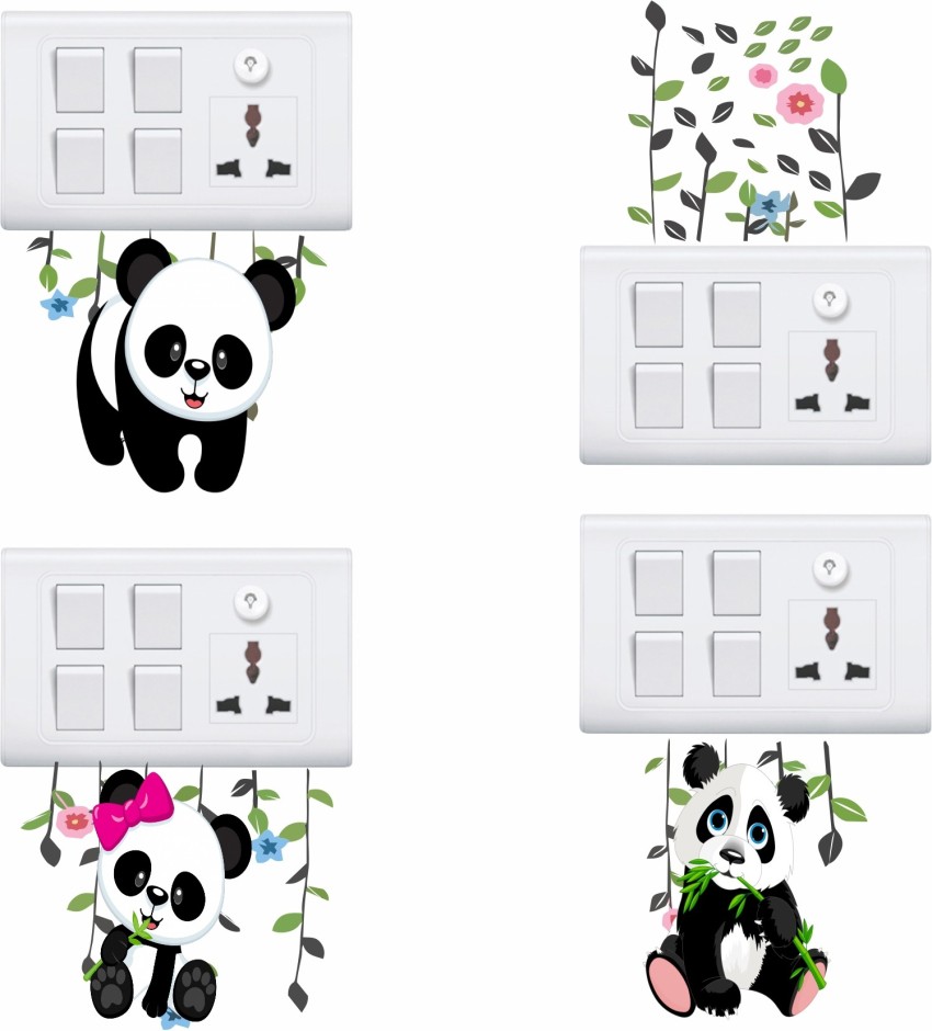 Krishna Sticker 60 cm Animals Panda Cartoon Switchboard Sticker ...