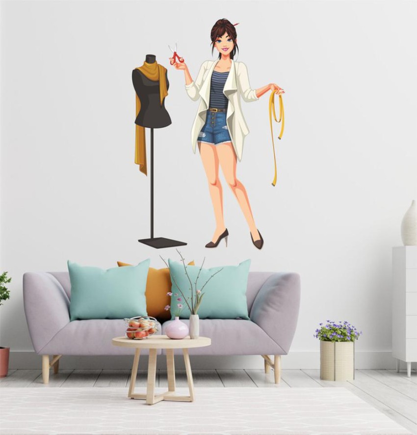 beyond studio store 99 cm Beautiful lady tailor Wall Stickers for Living  Room Shop Home Hall Decor Self Adhesive Sticker Price in India Buy beyond  studio store 99 cm Beautiful lady
