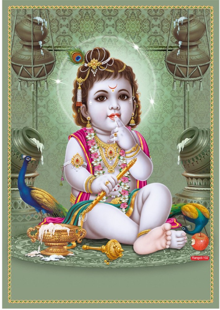 god & god's Little Krishna Ji Crystal 10 cm Self Adhesive Sticker Price in  India - Buy god & god's Little Krishna Ji Crystal 10 cm Self Adhesive  Sticker online at 