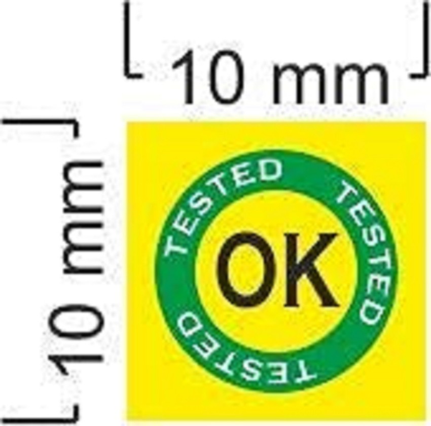 OK Tested Stickers 500 Pack Self Adhesive Paper Label (Black)