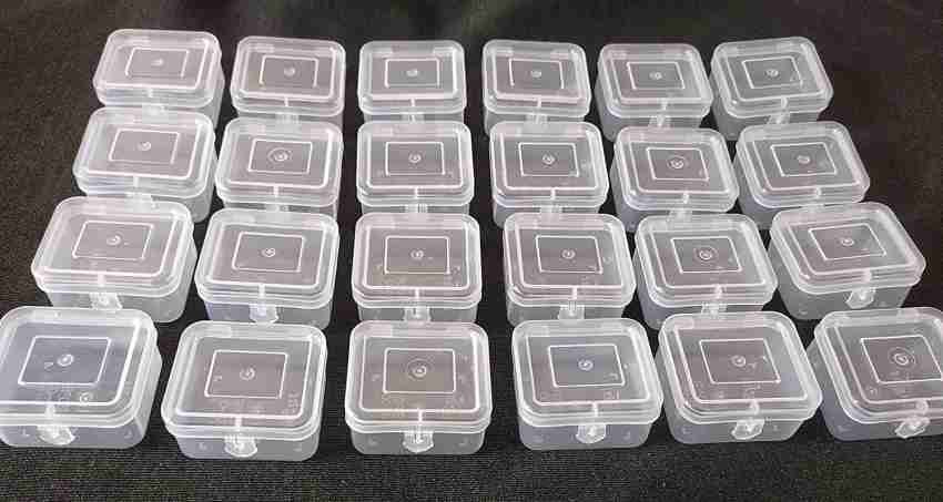 20 Pieces Small Clear Plastic Boxes Plastic Boxes With Square Lid Mini  Clear Plastic Box Small Plastic Containers For Beads, Jewelry, Pills