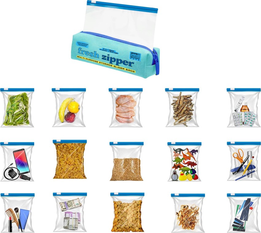 Fresh Zipper Multi-Purpose Storage Ziplock Bags, Size : Double Extra Large  (14 x 16 Inch), Plastic Storage Pouch Price in India - Buy Fresh Zipper  Multi-Purpose Storage Ziplock Bags