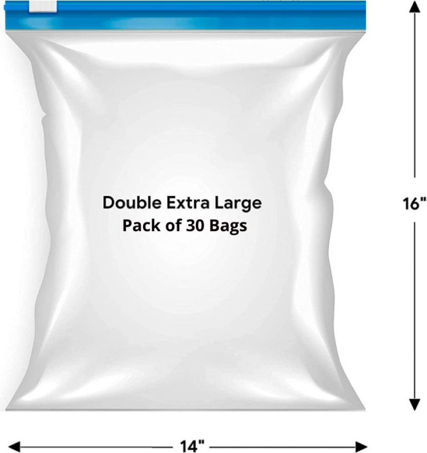 Fresh Zipper Multi-Purpose Storage Ziplock Bags, Size : Double Extra Large  (14 x 16 Inch), Plastic Storage Pouch Price in India - Buy Fresh Zipper  Multi-Purpose Storage Ziplock Bags
