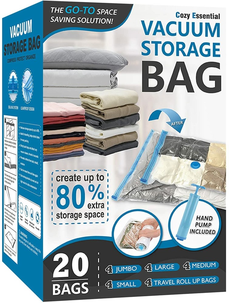 Smart Vacuum Bags  Reusable Vacuum Storage Space Saver Bags 5pcsJumbo  for Clothes BlanketsPillows